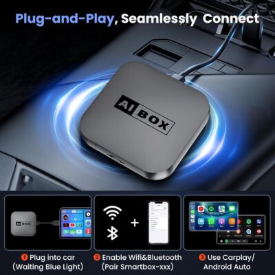 Wireless CarPlay/Android Auto Adapter with Netflix & YouTube, Upgraded Car Play Wireless Adapter for iPhone 8+& Android 11.0+, Plug & Play Dongle for Car, Smart AI Box Only for Cars with Wired CarPlay - Image 6