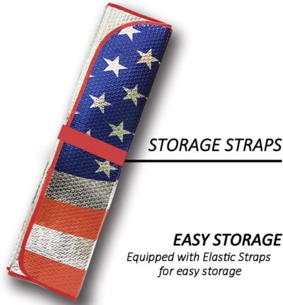 Big Ant Car Sun Shade, Windshield Sun Shade American Flag Sunshades Keep Vehicle Cool Best UV Ray Visor Protector Prevent Your Car from Sun Heat & Glare(Size: 63"X 28.5") - Image 7