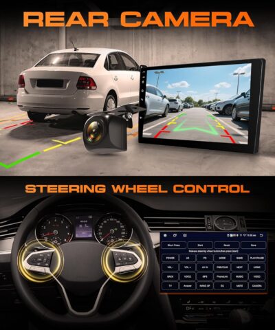 4G+64G Rimoody Android 15 Car Radio Wireless Carplay for Mitsubishi Lancer 2008-2017, 10.1 Inch Car Stereo Android Auto GPS Navigation 5G-WiFi EQ Touch Screen Bluetooth 5.0 SWC Backup Camera - Image 6