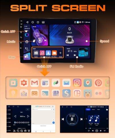 4G+64G Rimoody Android 15 Car Radio Wireless Carplay for Mitsubishi Lancer 2008-2017, 10.1 Inch Car Stereo Android Auto GPS Navigation 5G-WiFi EQ Touch Screen Bluetooth 5.0 SWC Backup Camera - Image 7