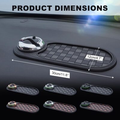 Multifunctional Car Anti-Slip Mat, Dashboard Mat with Temporary Parking Number Display, One-Size-Fits-All Anti-Slip Car Mat with 360° Rotatable Phone Bracket (Style B-1) - Image 6