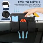 Car Window Armrest Storage Box: Leather Door Side Pad Organizer with Cushion Pocket, Universal Car Accessory for Vehicle Truck Console Elbow Support Black - Image 5