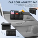 Car Window Armrest Storage Box: Leather Door Side Pad Organizer with Cushion Pocket, Universal Car Accessory for Vehicle Truck Console Elbow Support Black - Image 6