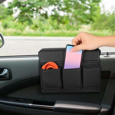 Car Window Armrest Storage Box: Leather Door Side Pad Organizer with Cushion Pocket, Universal Car Accessory for Vehicle Truck Console Elbow Support Black - Image 9