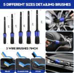 Qydipclin 41Pcs Car Detailing Kit, Car Detailing Brush Set, Car Wash Cleaning Kit, Car Detailing Brushes, Professional Car Care Kit for Interior Exterior Wheels, Blue - Image 6