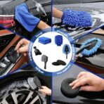 Qydipclin 41Pcs Car Detailing Kit, Car Detailing Brush Set, Car Wash Cleaning Kit, Car Detailing Brushes, Professional Car Care Kit for Interior Exterior Wheels, Blue - Image 7