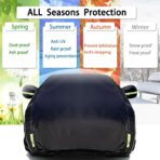 Half Car Cover All Weather Car Body Cover for All Season Sunshade Cover Snow Cover Waterproof 420D Oxford Fabric (Fit MPV/SUV) - Image 5