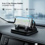 Car Phone Holder 360 Degree Rotation, Car Navigation Dashboard Phone Mount, Suction Cup Car Phone Holder, Horizontal and Vertical Screen Adjustment, Compatible with Smartphones. (Black, 1 PC) - Image 3