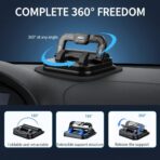 Car Phone Holder 360 Degree Rotation, Car Navigation Dashboard Phone Mount, Suction Cup Car Phone Holder, Horizontal and Vertical Screen Adjustment, Compatible with Smartphones. (Black, 1 PC) - Image 5