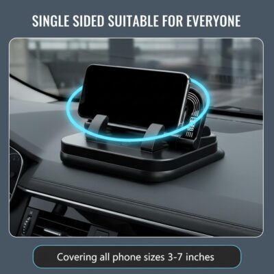 Car Phone Holder 360 Degree Rotation, Car Navigation Dashboard Phone Mount, Suction Cup Car Phone Holder, Horizontal and Vertical Screen Adjustment, Compatible with Smartphones. (Black, 1 PC) - Image 6