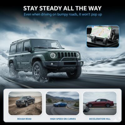 Car Phone Holder 360 Degree Rotation, Car Navigation Dashboard Phone Mount, Suction Cup Car Phone Holder, Horizontal and Vertical Screen Adjustment, Compatible with Smartphones. (Black, 1 PC) - Image 7