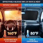 for Jeep Grand Cherokee Sun Shade Windshield Cover - Custom Fit Grand Cherokee Accessories 2011-2025 2026 Sunshade Foldable UV Protection & Heat Shield Sun Visor Accessories - Image 6