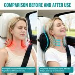 2PCS Car Pillow for Car Neck Pillow for Driving Seat Neck Support Soft Cushion Back Support Head-Rests for Vehicle Sleeping with Elastic Adjustment Strap (Black, Head) - Image 7