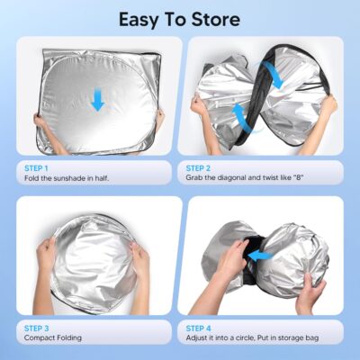 KUST Windshield Sun Shade for 2006-2015 Honda Civic Accessories, Custom Fit 4 Layers Car Honda Civic Front Window Sunshade Foldable Sun Visor Protector Blocks UV Rays Keep Your Car Cooler - Image 7