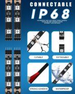 Red Led Strip Lights 24" Connectable 12V Led Light Strip for Cars Golf Cart Boat Marine Motorcycle Interior & Exterior Waterproof Car Light Strip, 4Pack - Image 2