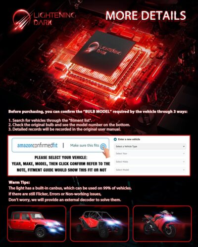 H11 Light Bulb, H8 H9 H11 Fog Bulbs 6500K Xenon White Extremely Bright Wireless Fanless (Pack of 2) - Image 6