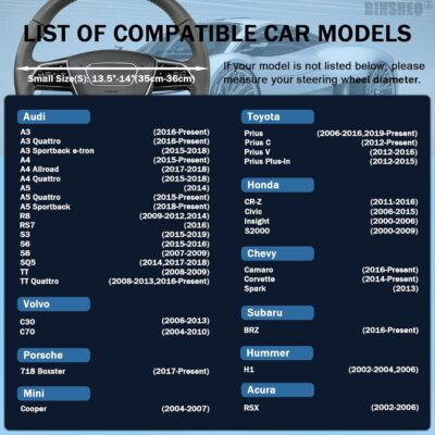 14 inch Cute D Shaped Steering Wheel Cover for Women Men Faux Leather and Carbon Fiber,Black - Image 6