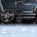 Bigfoot Alien Car Windshield Sunshade - Folding Moon UFO Trees Heatshield Front Window Sun Shade Visor Protector for Sedan Truck SUV - 59" L x 31.5" W - Image 2