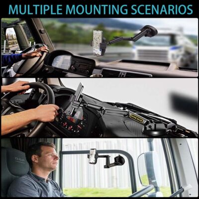 Topsolar Phone Mount for Truck Phone Holder for Truck - Heavy Duty Super Suction Cup, Mobile Device Holder Dashboard Window 16.9 inch Long Arm & Stable, iPhone & Samsung Compatible, Semi Trucker - Image 7