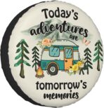 Spare Tire Cover for RV Camper Adventure, Weatherproof Universal Wheel Cover for RV Travel Trailer Camper Truck 15inch