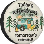 Spare Tire Cover for RV Camper Adventure, Weatherproof Universal Wheel Cover for RV Travel Trailer Camper Truck 15inch