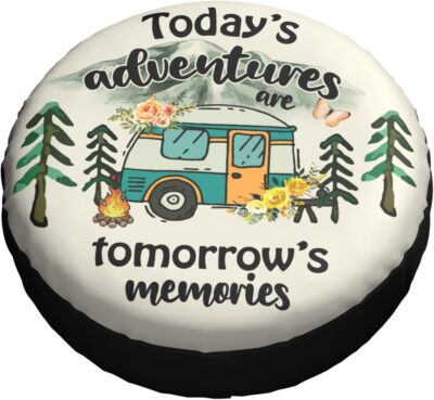 Spare Tire Cover for RV Camper Adventure, Weatherproof Universal Wheel Cover for RV Travel Trailer Camper Truck 15inch - Image 2