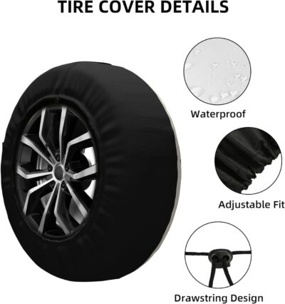 Spare Tire Cover for RV Camper Adventure, Weatherproof Universal Wheel Cover for RV Travel Trailer Camper Truck 15inch - Image 4