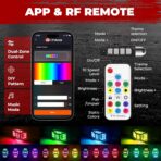 16 Pods Five Sided RGB Rock Lights for Trucks Jeep UTV SUV ATV Golf Cart, Multi Chasing Color App/Remote Control Led Rock Lights with Music Mode, Waterproof Exterior Underglow Kits for Cars - Image 2