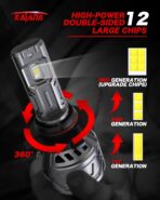 KATANA 9005 Light Bulbs,HB3 Bulb 400% Brightness 6500K White Plug and Play Mini Size Fog Light Bulbs of 2 - Image 3