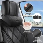 Car Neck Pillow for Driving Memory Foam Headrest Nappa Leather Head Rest for Most Cars SUV Home Office Traveling - Image 4