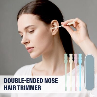 Nasal Hair Cutter, 2025 Double-Sided Nose Hairs Removal, Manual 360° Rotating Nostril Hair Removal Tool, Manual Nose Hairs Cutter, Nasal Hair Trimmer with Ear Picker for Women Men (Blue, 3PCS) - Image 5