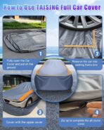 Full Enclosed Car Covers Universal Fit Dodge Challenger/Charger,Camaro,Camry,Accord,Altima,Lexus ES,Chrysler 300,Sonata,K5/Stinger,Malibu,Legacy,Passat Sedans/Coupes/Cabrio Lenghth 189"-200" - Image 4