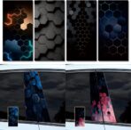 2pcs 3D Honeycomb Graphics Vinyl Car Stickers, Waterproof Sun Protection Scratch Cover B-Pillar Stickers, Personalized DIY Vehicle Door Pillar, Long-Lasting Decor Auto Accessory (Black 2) - Image 3