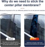 2pcs 3D Honeycomb Graphics Vinyl Car Stickers, Waterproof Sun Protection Scratch Cover B-Pillar Stickers, Personalized DIY Vehicle Door Pillar, Long-Lasting Decor Auto Accessory (Black 2) - Image 6