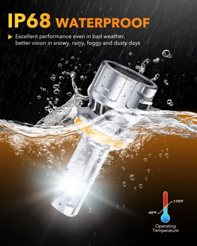 OXILAM Upgraded H11 LED Bulbs, 60000LM 12X Brighter H8 H9 Driving Lights, 6500K Cool White H16 Fog Light, 5-Mins Quick Installation, 60000H Lifespan, Plug and Play, Pack of 2 - Image 7