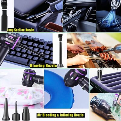 Airpollo® Car Vacuum Portable Cordless Handheld Cleaner Aspiradora para Carro, 4 in 1 with LED Screen V2 Portable 29000 Pa Suction Air Blower, Rechargeable High Power for Home, Long Lasting Battery - Image 4