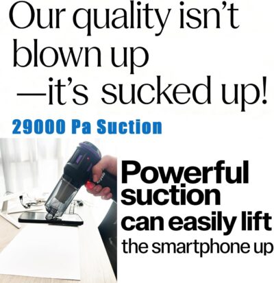 Airpollo® Car Vacuum Portable Cordless Handheld Cleaner Aspiradora para Carro, 4 in 1 with LED Screen V2 Portable 29000 Pa Suction Air Blower, Rechargeable High Power for Home, Long Lasting Battery - Image 6