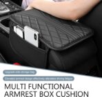 Car Center Console Cover, Leather Auto Armrest Cover with 2 Storage Bags, Universal Cars Armrest Cushion, Vehicle Interior Accessories Protector for Sedan, SUV, Truck((Beige) - Image 4