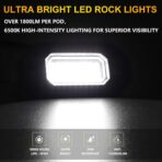 White Rock Lights，Aluminum Housing, Waterproof IP68,6500K Pure White Super Bright Underglow, Rock Lights for Trucks, UTV, ATV, SUV, Boats,Each Rock Light Comes with a 15-Foot Extension Cord (8 Pods) - Image 8