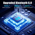 2026 Upgraded Pro Bluetooth 6.0 Transmitter Receiver|Bluetooth Adapter for TV/Airplane/Gym to Wireless Headphones/All Airpods,Dual Link & Low Latency,Wireless Adapter for Car/Home Stereo - Image 3