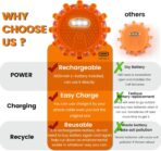 Ecoangel USB-C Rechargeable LED Road Flares Emergency Lights-Large Capacity (Lithium Battery) 3 in 1 Cable Roadside Warning Car Safety Beacon Flashing Disc Flare Kit with Magnetic Base for Vehicles - Image 3