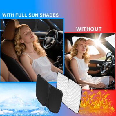 KMF 5pcs Thicken Sun Shades for Chevy Silverado 2500 3500 Accessories 2020-2025 2026, Chevrolet Car Window Covers Sunshade for Windshield Side Rear, UV Block and Blackout Privacy for Camping - Image 4