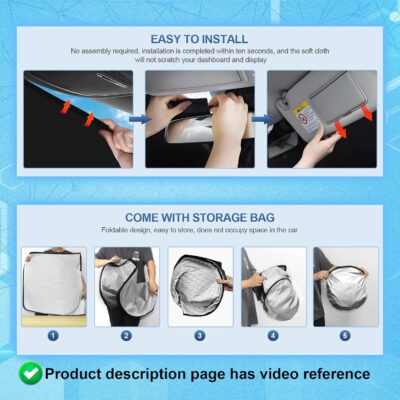 KMF 5pcs Thicken Sun Shades for Chevy Silverado 2500 3500 Accessories 2020-2025 2026, Chevrolet Car Window Covers Sunshade for Windshield Side Rear, UV Block and Blackout Privacy for Camping - Image 8