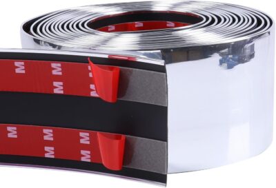 4"(100mm) Automotive Chrome Trim Molding Heavy Duty Car Side Moldings Self Adhesive UV Protected Scratch-Proof for Truck RV Boat Exterior Interior Body Door Window Bumper, 10FT - Image 2