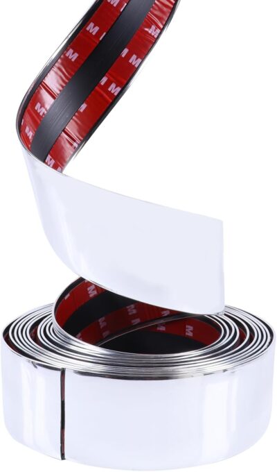 4"(100mm) Automotive Chrome Trim Molding Heavy Duty Car Side Moldings Self Adhesive UV Protected Scratch-Proof for Truck RV Boat Exterior Interior Body Door Window Bumper, 10FT - Image 3
