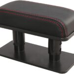 JEYODA Car Armrest Pad, Left Elbow Support, General Leather Booster Pad, Central Armrest Box, Adjustable Armrest (Black red line)