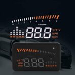 POCREATION Head Up Display, 3" OBDII HUD Speedometer with Alarm, Windshield Projector for Speed, RPM, Water Temperature, Plug and Play