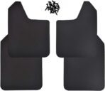 Universal Mud Flaps 4-Piece Set for Trucks/SUVs - Black/Red, Pre-Mounted Screws, Mud Splash Protection, Off-Road Mud Guard with Adjustable Clamps | Heavy-Duty Weatherproof Design