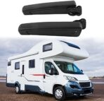 Van Arm Rest, Pair Car Adjustable Seat Armrest Shock PU Sponge Black Universal for Automobiles Trucks - Image 7