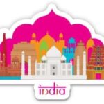 India Travel - 5" Vinyl Sticker - for Car Laptop I-Pad - Waterproof Decal